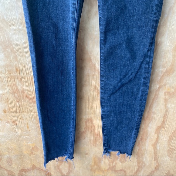 Madewell 9” High Riser Skinny  Exposed Button Fly Black Raw Hem Stretch Jean - Picture 9 of 16
